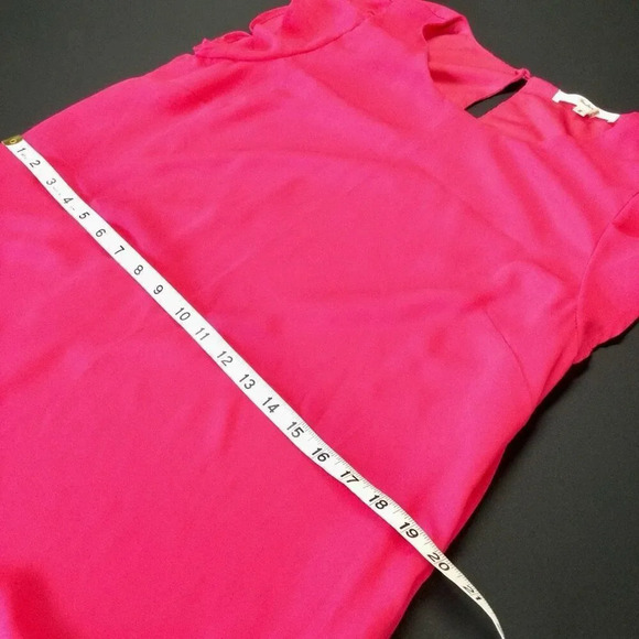 Andree by Unit Womens Pink Floral Embroidered Flutter Sleeve Shift Dress Small - Picture 9 of 11